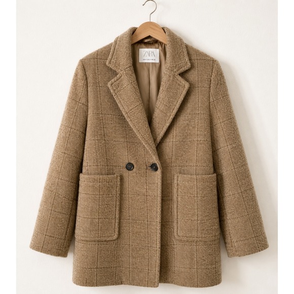 Zara Other - Zara Girls Double Breasted Brown Tweed Wool Blend Peacoat Gossip Girl / 11-12